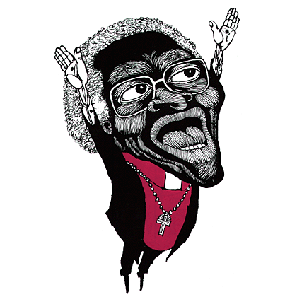 En av förgrundsgestalterna i det svarta Sydafrikas frihetskamp var biskop Desmond Tutu. Många präster extraknäckte som politiska ledare. Tutu var den främste av dem, belönad med Nobels fredspris.