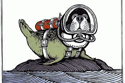 Så nedsmutsat är havets vatten att även sälarna måste plocka på sig dykarutrustning för att överleva.